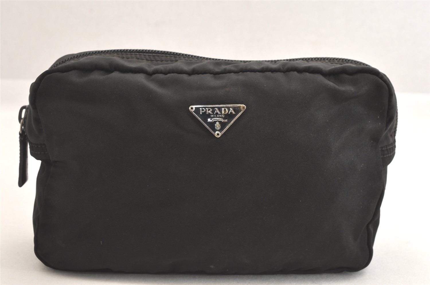 使用1回 PRADA プラダ ヴィンテージ ナイロン レザー ポーチ 財布 ブラック ジャンク 2790N お見逃しなく。