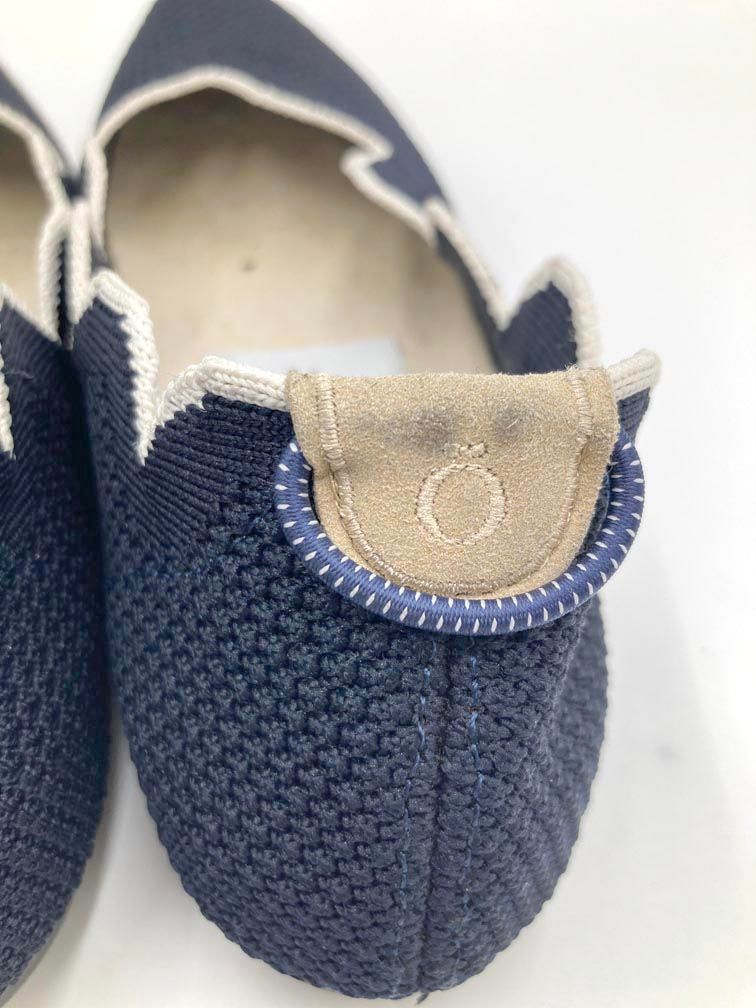 Offen オッフェン スカラップ ニット ポインテッドトゥ フラット