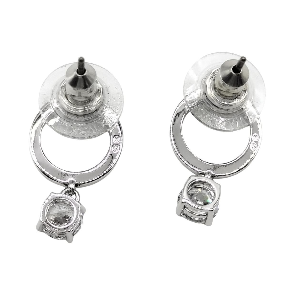 【特別送料無料！】 美品 スワロフスキー Attract Circle ピアス ロジウム アクセサリー
