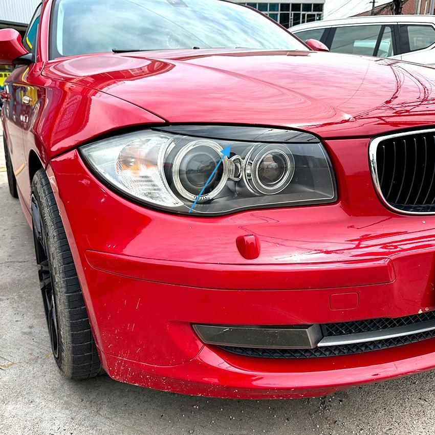 BMW 1シリーズ E81 E82 E87 E88 2008-2013 前大灯灯眉 车贴改装 ABS 鋼琴黒 |5.11