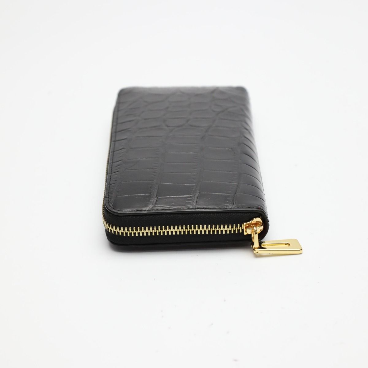 クロコダイル 52658 マット ラウンドファスナー 外ポケット付 長財布  