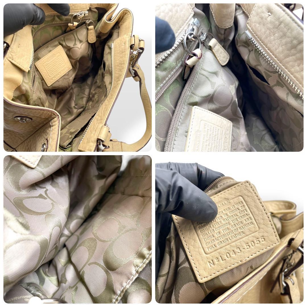 極美品　COACH コーチ トートバッグ ハンドバッグ　レザー　ベージュ 極美品 COACH コーチ トートバッグ ハンドバッグ レザー