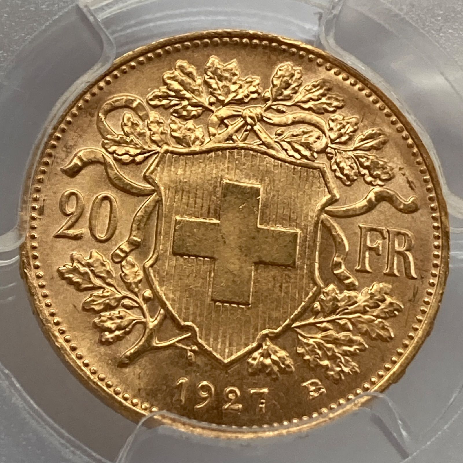 1947年 スイス ブレネリ アルプスの少女 20フラン金貨 PCGS MS64 スイス 1947B 20フラン ブレネリ アルプスと少女 金貨 PCGS MS66