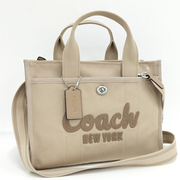 COACH カーゴトート 2WAYハンドバッグ キャンバス ベージュ系 CP158