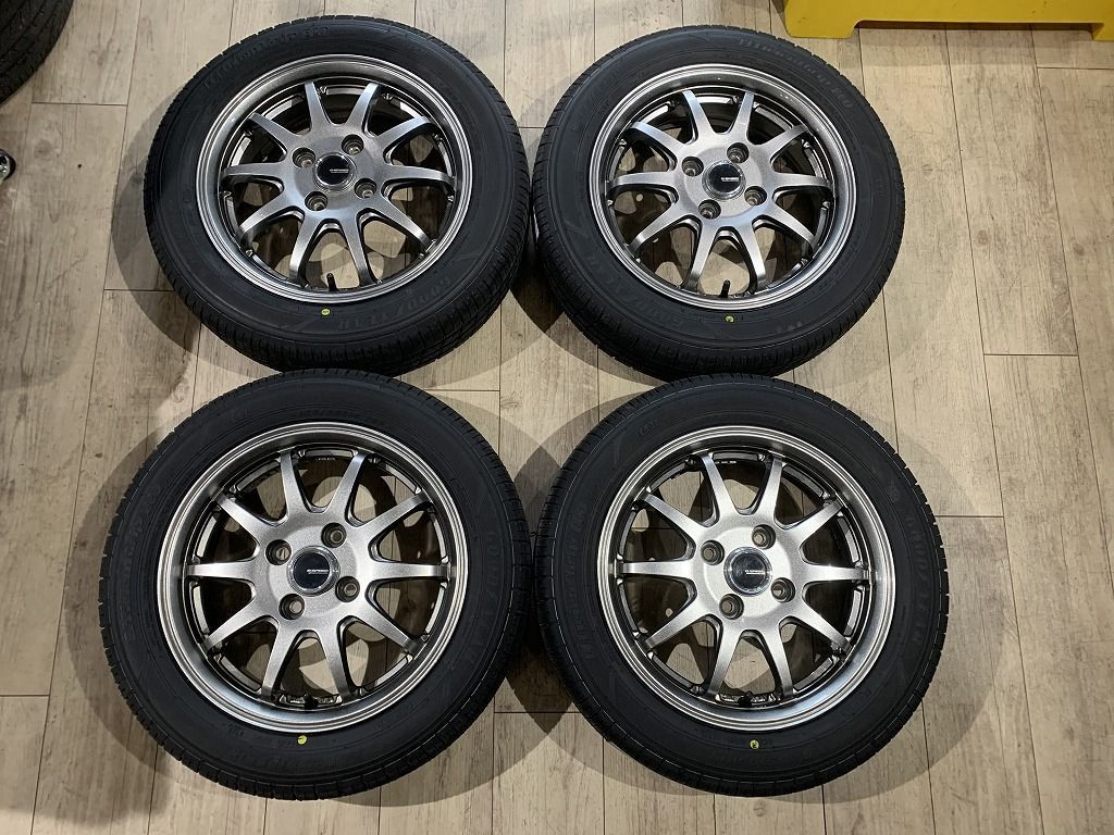 【2302053】新品タイヤ 14インチ 4.5J +45 PCD100 4H + GOODYEAR EG01 155/65R14 2022年 軽自動車 ワゴンR パレット ルークス モコ N-BOX 等