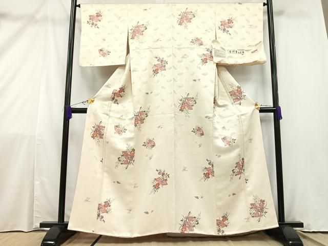 7350☆送料込み❣️正絹 小紋 着尺 花百彩 反物❣️ 平和屋着物▽小紋 反物 着尺 草花文 正絹 逸品 未使用