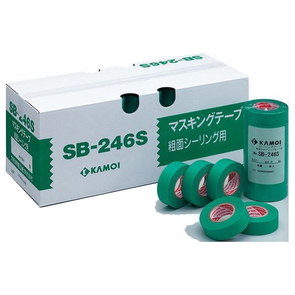 粗面サイディングボード用マスキングテープ SB-246S 18mm×18m 緑色 70巻入