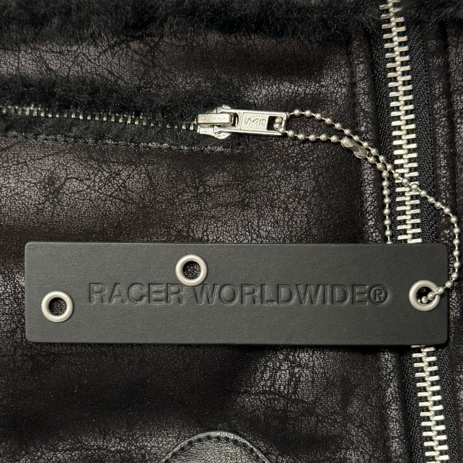 RACER WORLDWIDE レザーファージャケット フーディー レーサーワールド 