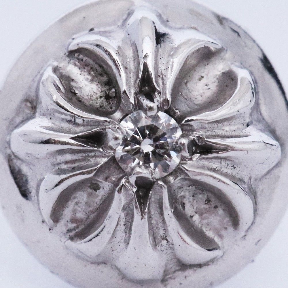 CHROME HEARTS 18K ホワイトゴールド クロスボール スタッドピアス