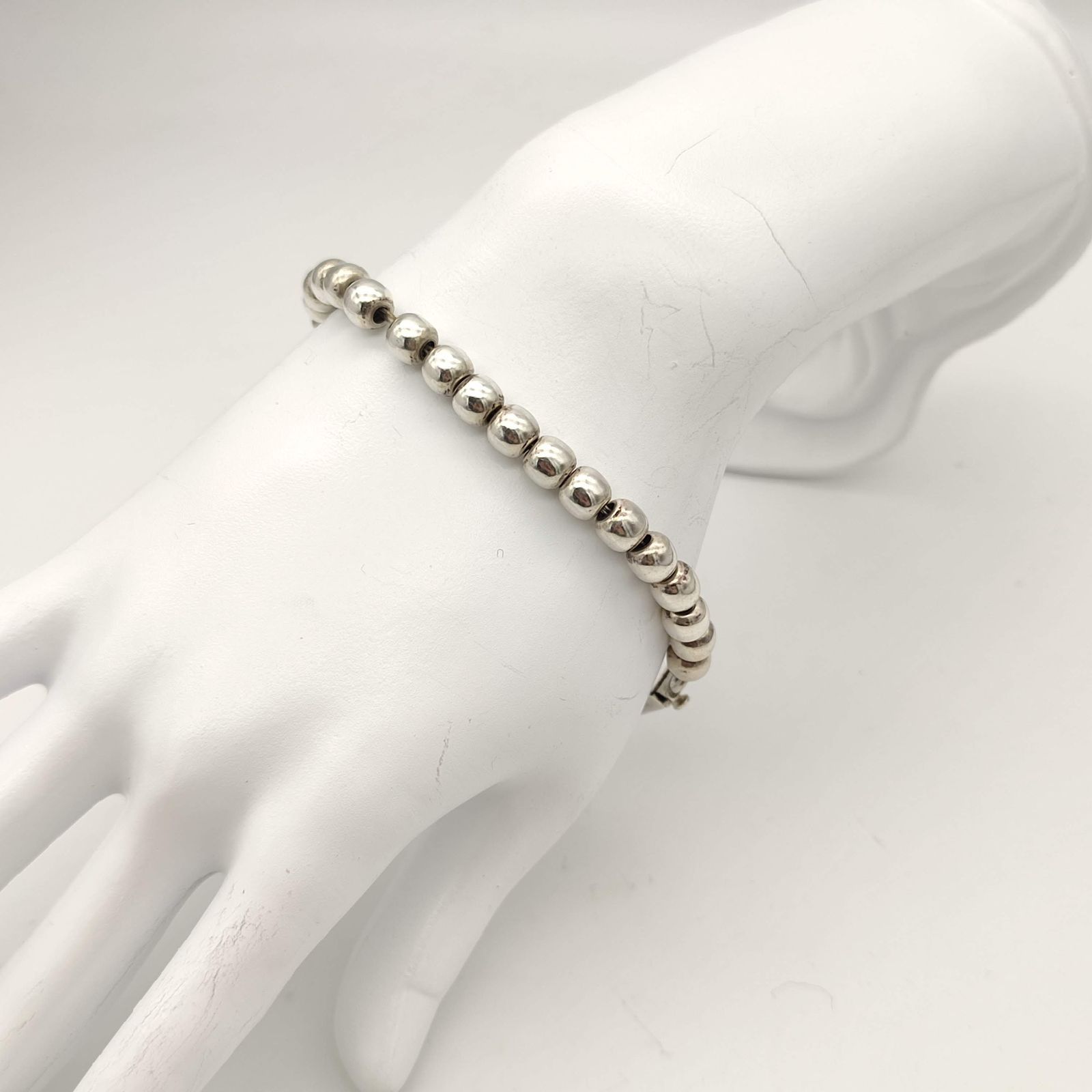 ビンテージシルバー925 ボール ビーズブレスレット メキシコ製 メンズ 希少 ビンテージシルバー925 ボール ビーズブレスレット メキシコ製 メンズ 希少
