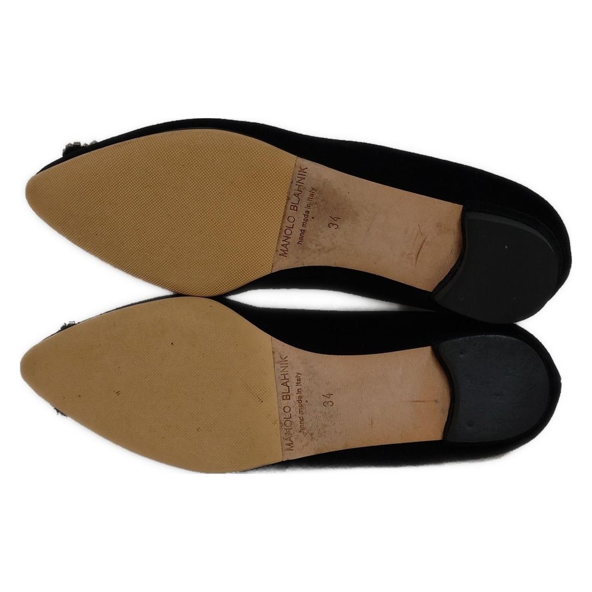 MANOLO BLAHNIK(マノロブラニク) フラットシューズ 34 レディース - 黒  