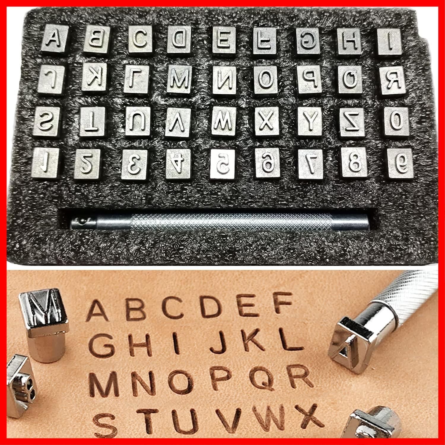 アルファベット/英字 0~9 A~Z 革細工用打ち具(6.5mm) 数字/番号 型押し