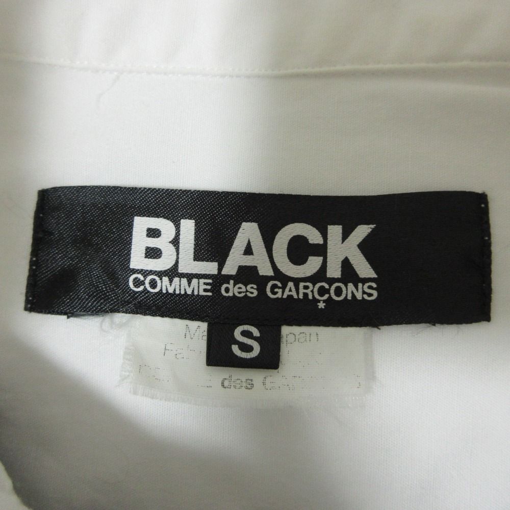 良品 BLACK COMME des GARCONS ブラックコムデギャルソン ドット柄 長袖 ドッキングシャツ S ホワイト×ブラック レディース 古着 中古 良品 BLACK COMME des GARCONS ブラックコムデギャルソン ドット
