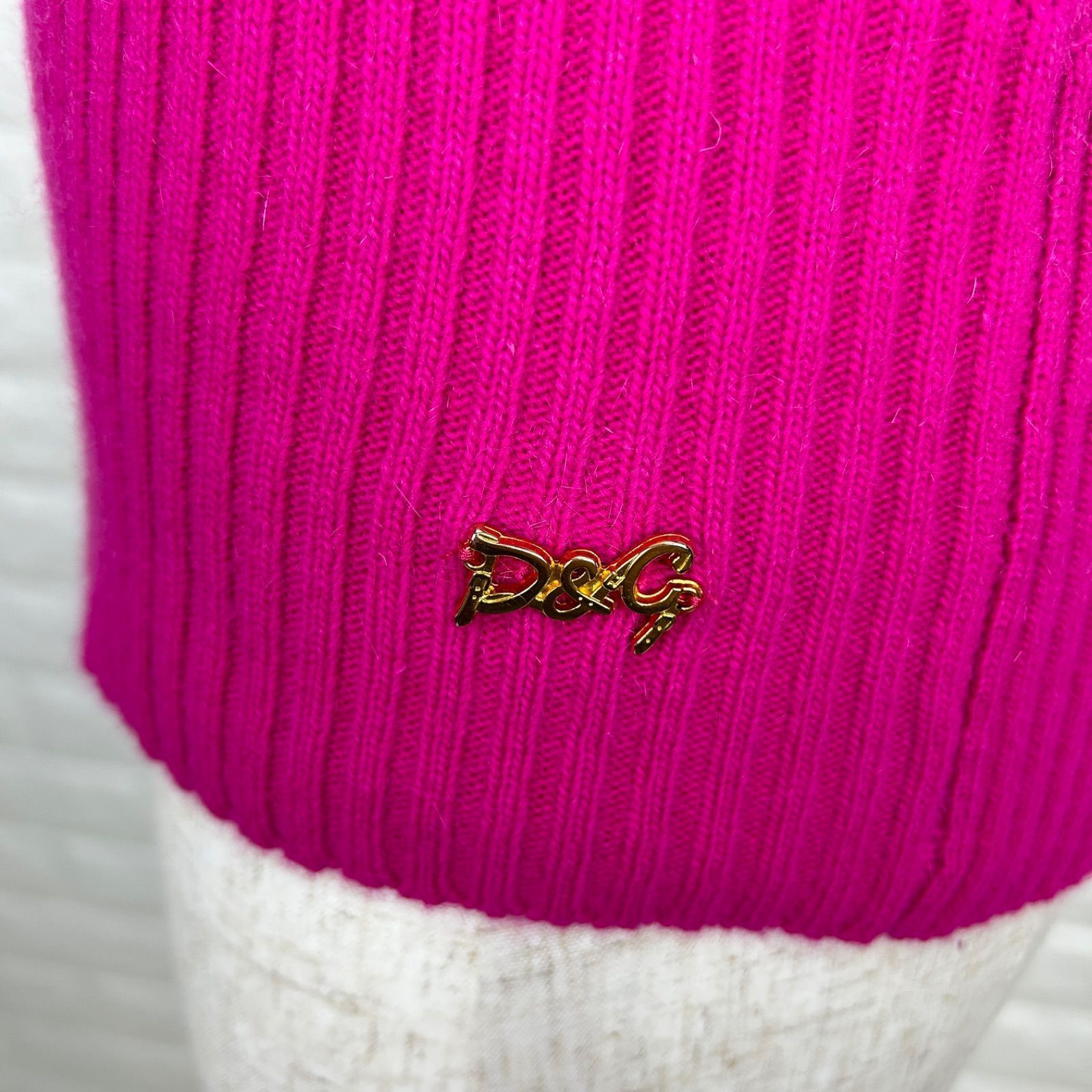 ☆ DOLCE&GABBANA ドルチェ&ガッバーナ アンゴラ混 ピンク 半袖ニット  