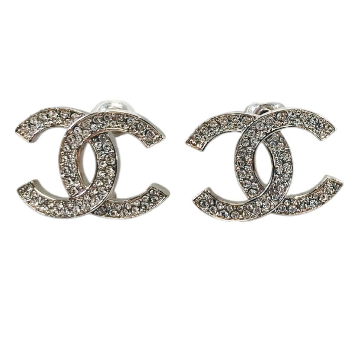 CHANEL ピアス ココマーク ラインストーン シルバー 9750 シャネル CHANEL ピアス ココマーク ラインストーン シルバー