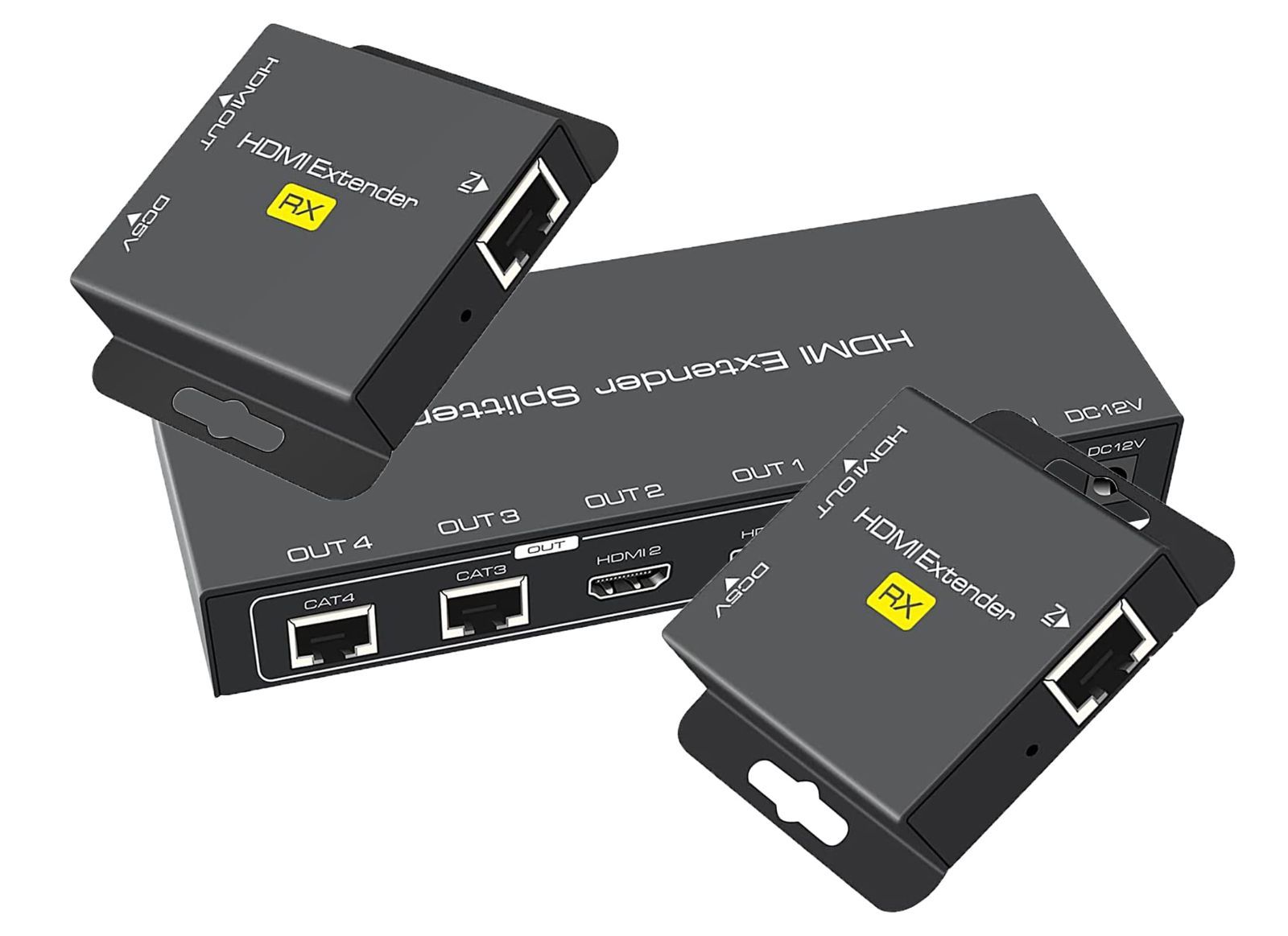 変換 LAN スプリッター 延長器 HDMI HDMI Over Ethernet Extender EX712 50Mまで RJ45 変換 エクステンダー 分配 延長機 1080P 分配 PC PS5 PS4 同出力】HDMI 防犯カメラ 対応 CAT6