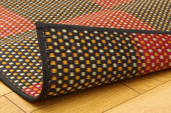 い草花ござカーペット レッド江戸間6畳