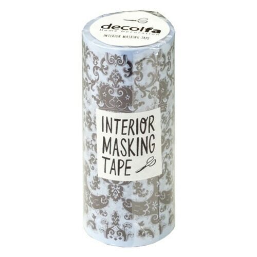 まとめ ニトムズ インテリアマスキングテープ 8m 100mm幅 ダマスク|パープル M3704 ×6セット