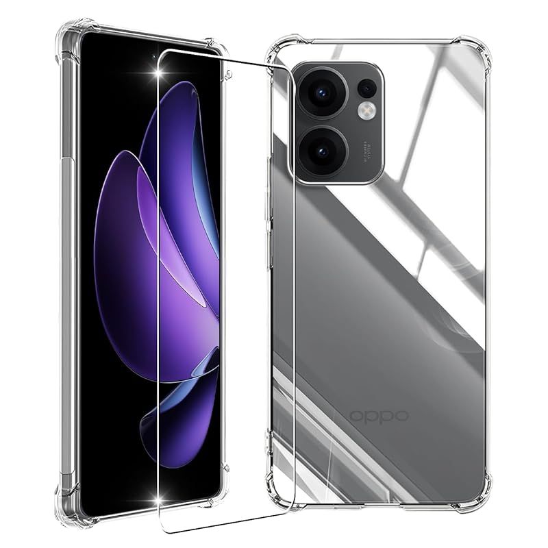 対応 OPPO Reno 13A ケース クリア 黄変防止 + OPPO Reno 13 A ガラス