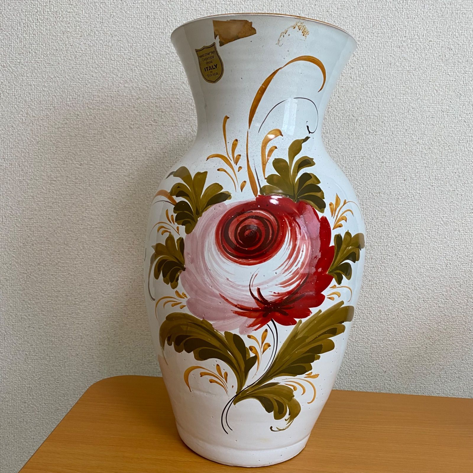 10％OFF イタリア製 アンティーク花瓶 レトロ花瓶 ヴィンテージ花瓶 置き物 花柄花瓶 インテリア花瓶 7392円 インテリア小物 