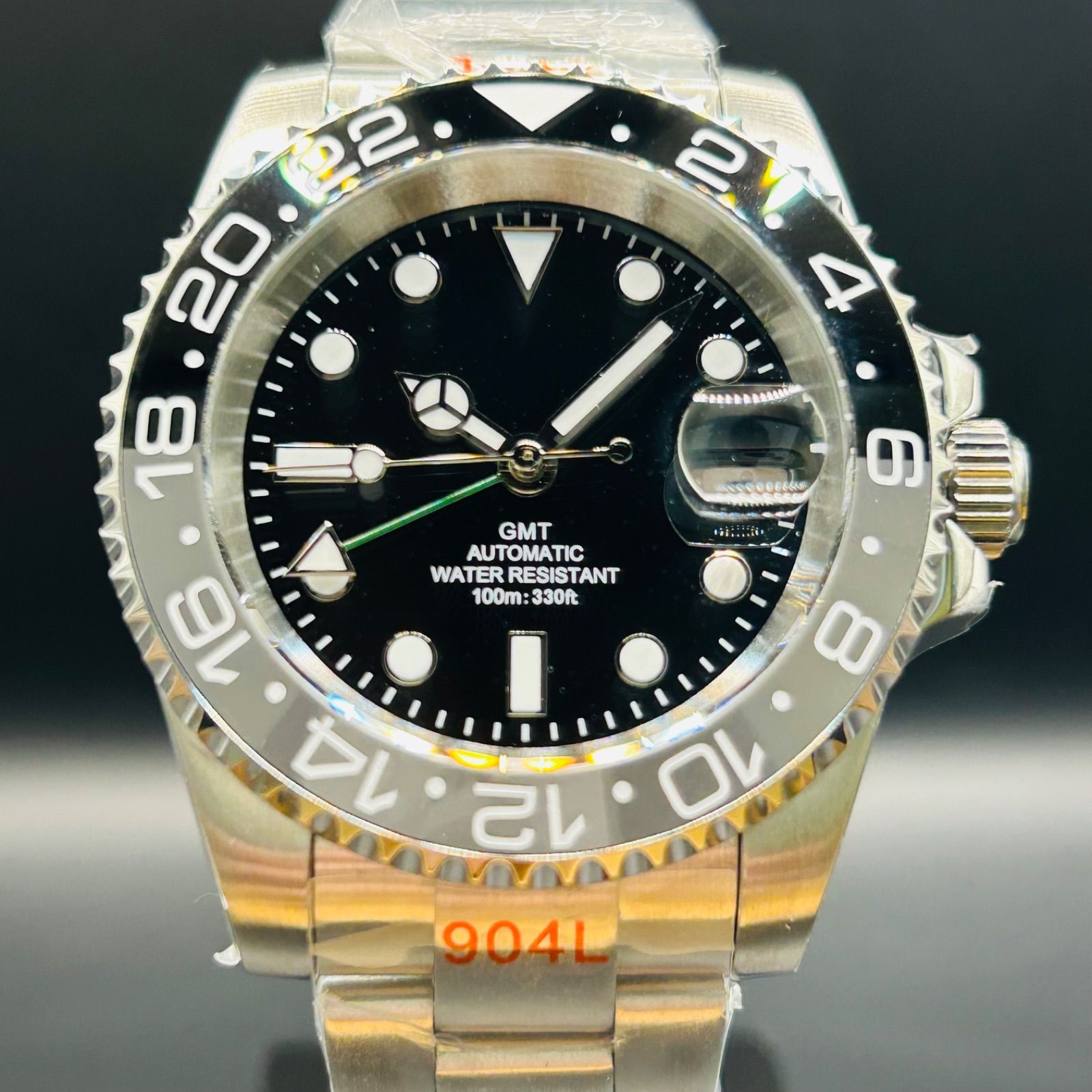 ノーロゴ 自動巻 GMT NH34 GMT MOD 自動巻 腕時計 ノーロゴ 24時間針