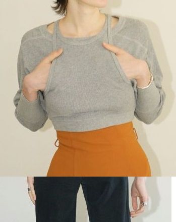 CLANE(クラネ) LAYRED BUSTIER THERMAL TOPS レイヤード