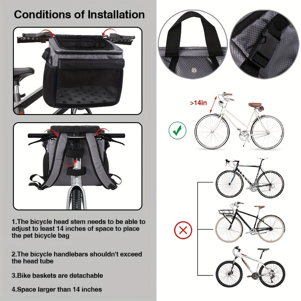 FULED 防水自転車バスケットキャリア