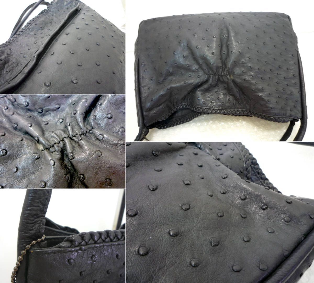 JRA オーストリッチ レザー ショルダーバッグ LAURA PELLATI JRA オーストリッチ レザー ショルダーバッグ LAURA PELLATI