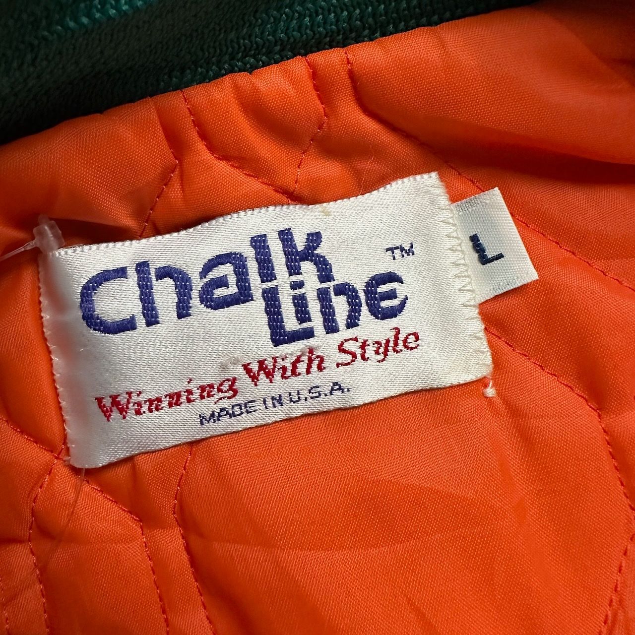 90s USA製 NFL Miami Dolphins 両面 サテン ナイロン スタジャン 