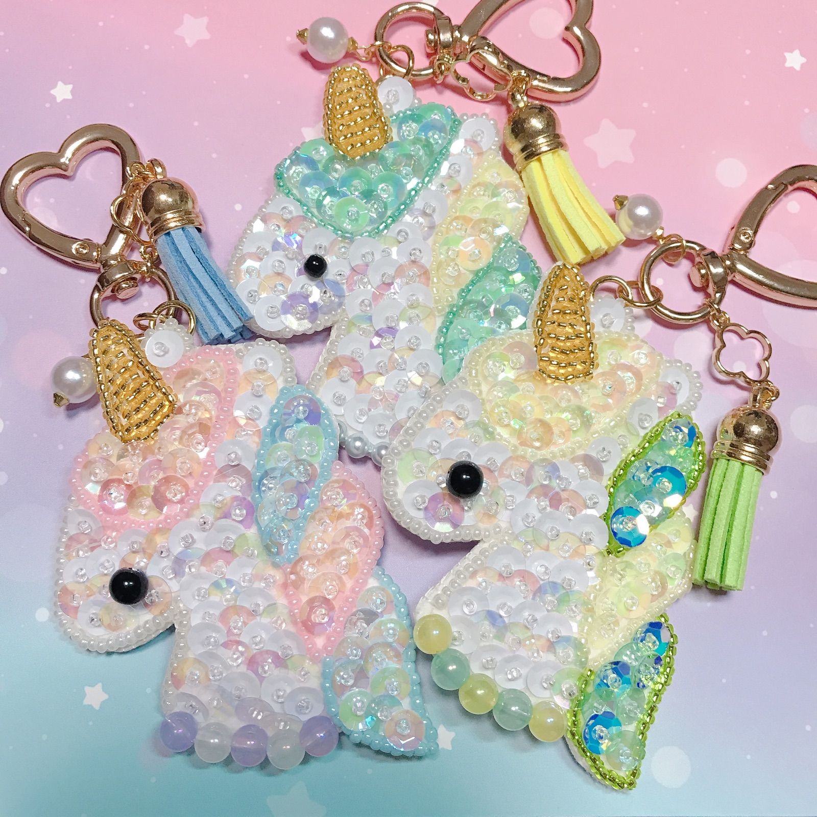 幻獣イヤリング ユニコーン ハンドメイド 野暮ったい