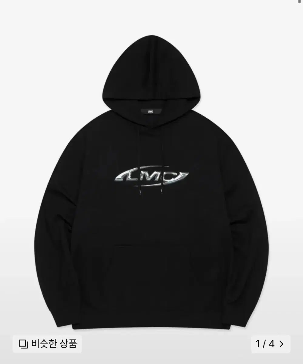M ） LMC 3D メタリック ロゴ フード付きTシャツ 黒