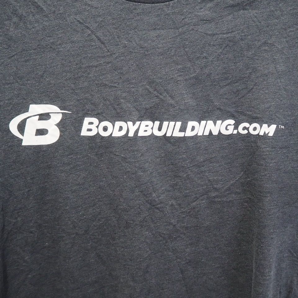 (アメリカ古着) "BODYBUILDING.COM" フィットネスサポートメーカーロゴ Tシャツ