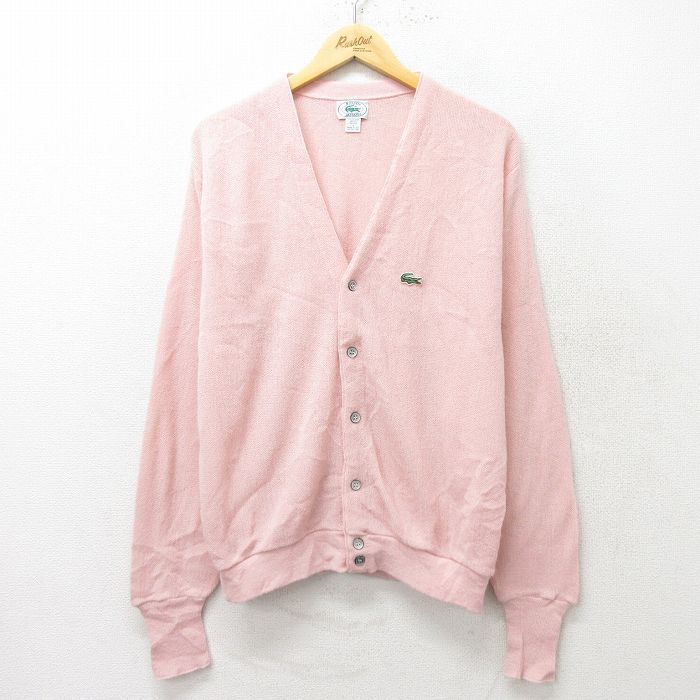 【39】Lacoste ピンク Vネック カーディガン LACOSTEピンクVネックカーディガン | Boutique888