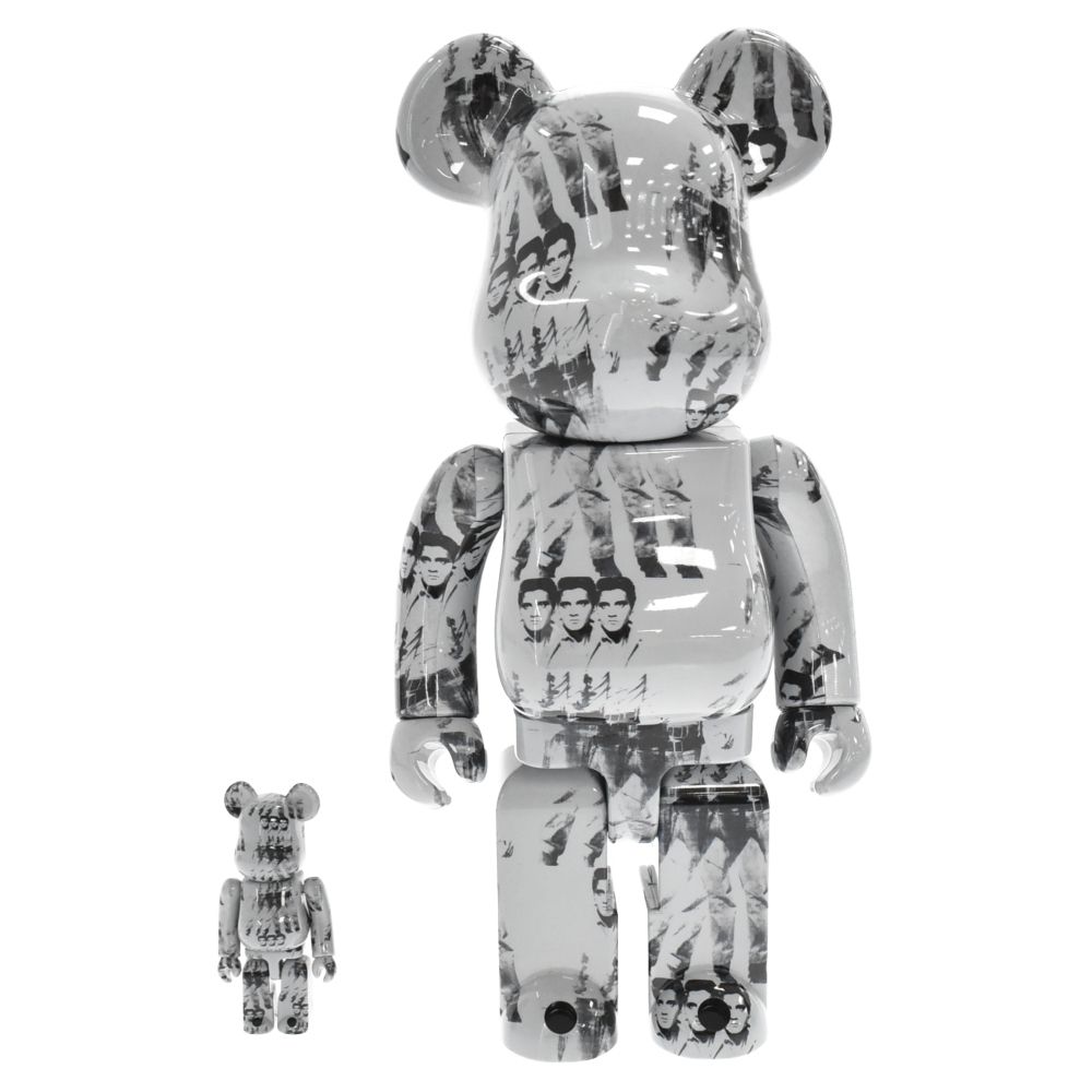 MEDICOM TOY (メディコムトイ) BE@RBRICK Andy Warhol's ELVIS PRESLEY 100% & 400%  ベアブリック アンディウォーホルズ エルヴィスプレスリー フィギュア グレー