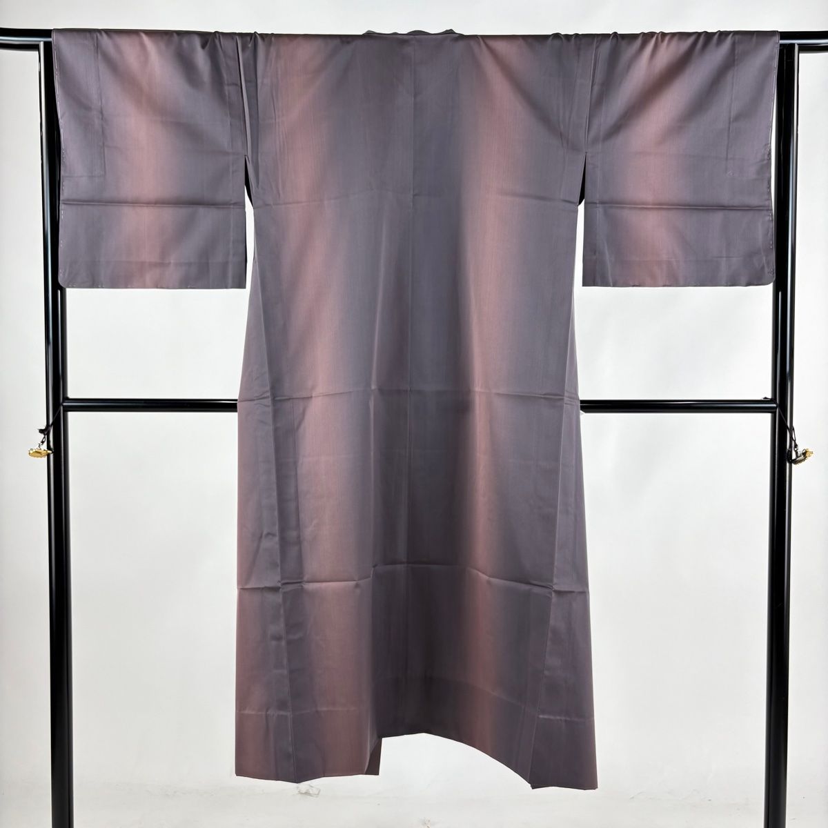 道中着 身丈130cm 裄丈64.5cm M 和装コート ツイルカピタン ぼかし柄 灰紫 正絹