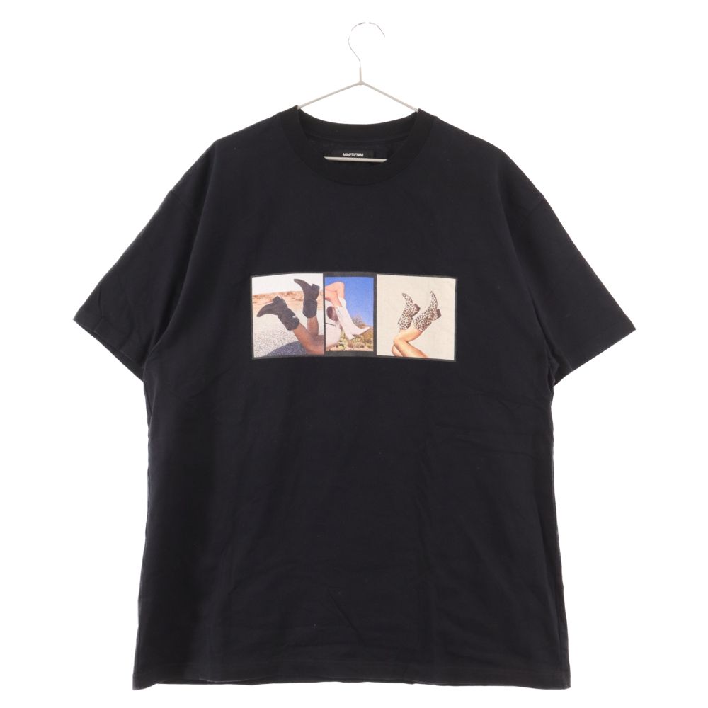MINEDENIM (マインデニム) 22SS Rodeo Girl Boots Legs Tee フロント フォトデザイン 半袖Tシャツ ブラック