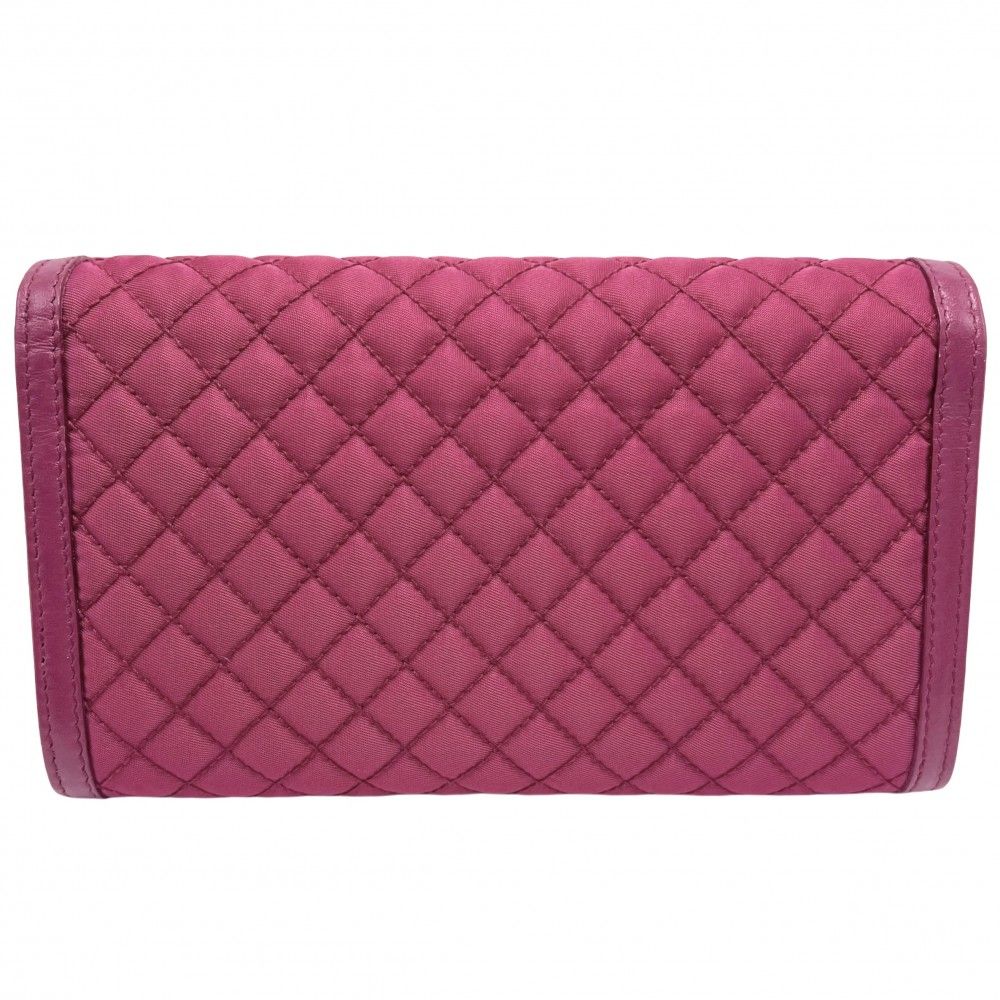 在庫一掃 プラダ チェーンウォレット レディース キルティング ショルダーバッグ ショルダーウォレット 財布 肩掛け 斜め掛け PRADA 1M1437 ナイロン レザー ピンク ゴールド金具 品