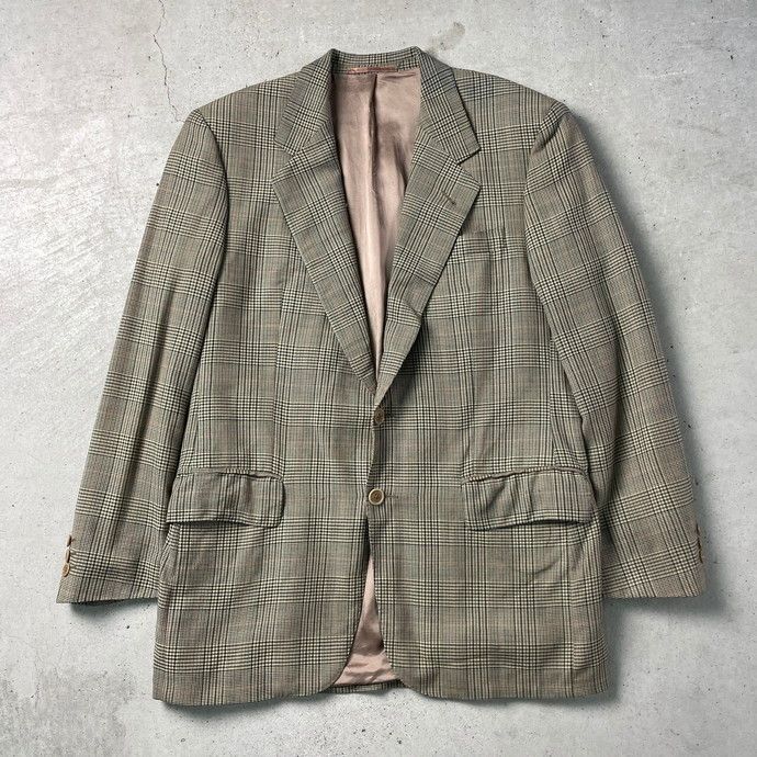 80's BURBERRYS フランス製 テーラードジャケット 50 古着 80s USA製 Burberrys × Jacobson's 豪華 100% シルク