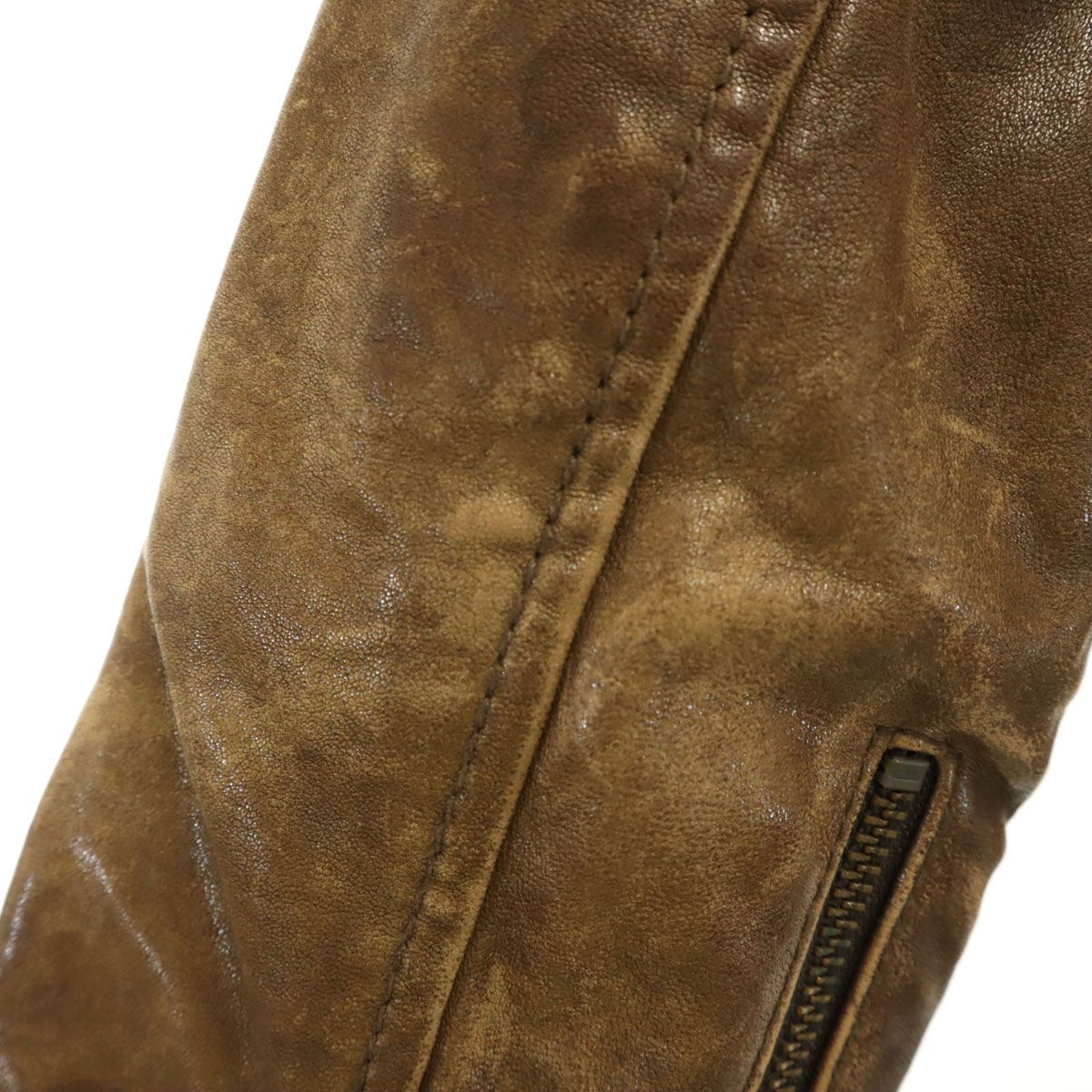  beautiful people ビューティフルピープル レザージャケット 130 ブラウン キッズ 古着 その他 ジャケット ブルゾン