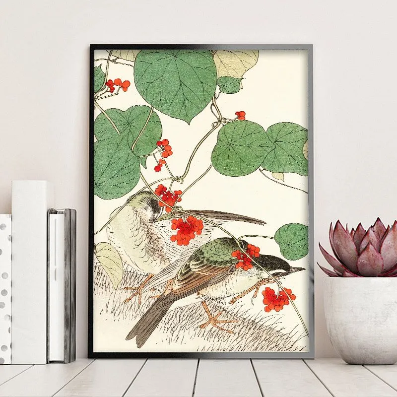 L16 彩色 木版画 花鳥画 今尾景年【 景年画譜 】バラ 薔薇 草花 張