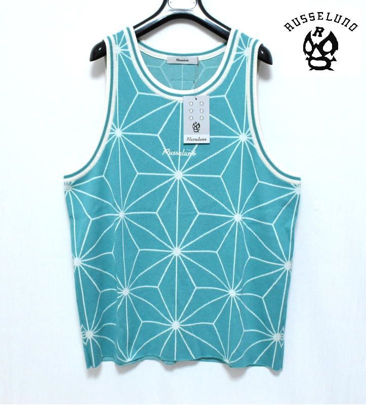 新品 ラッセルノ ゴルフ ゲーム ニット ベスト 幾何学柄 ライトブルー L 5 新品 ラッセルノ ゴルフ ゲーム ニット ベスト 幾何学柄 ライト