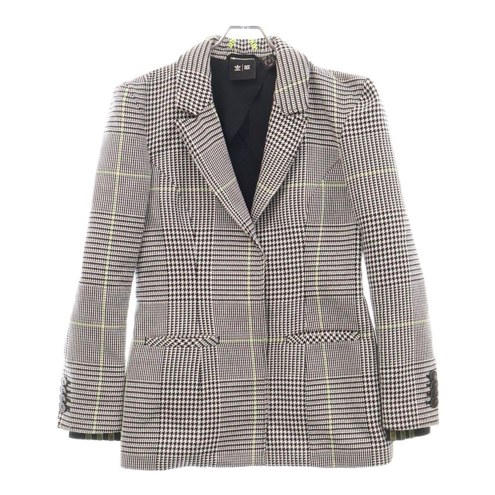 adidas (アディダス) ×Ivy Park Suit Jacket アイビーパーク 千鳥チェック総柄スーツ テーラードジャケット グレー HG2344