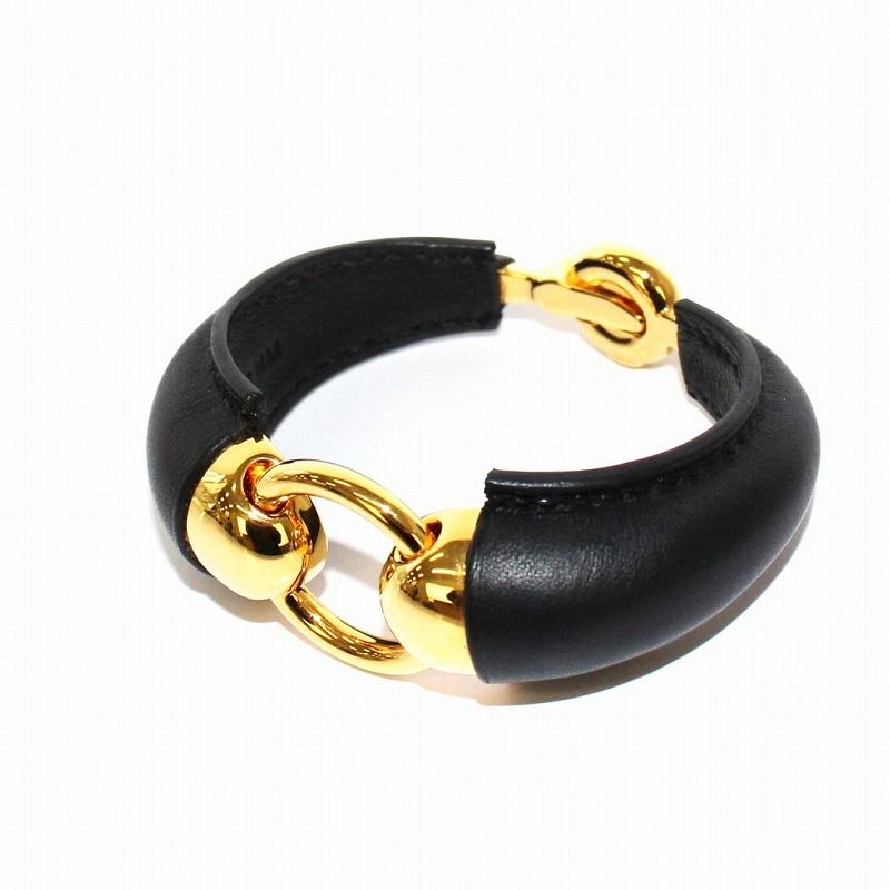 即買OK 激レア エルメス HERMES レザー ブレス ブラック 即買OK 激レア エルメス HERMES レザー ブレス ブラック