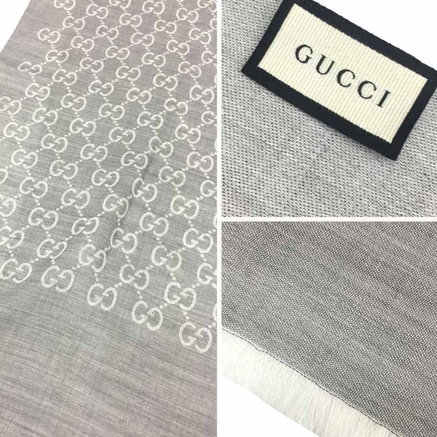 GUCCI グッチ GG ストール ショール マフラー グレー 美品