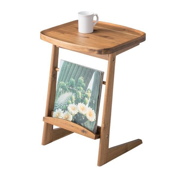 サイドテーブル ミニテーブル 幅42cm 木製 アカシア 木目調 リビング  