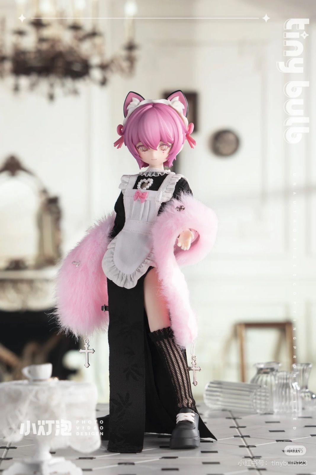 ｜シークレット Zack Incident Season1 扎克事件” ザック事件” 1|6 BJD 特殊体 Doll ドール 人形 人偶 置物 モデル 女仆长 メイド店長 高さ 23cm pink 1点