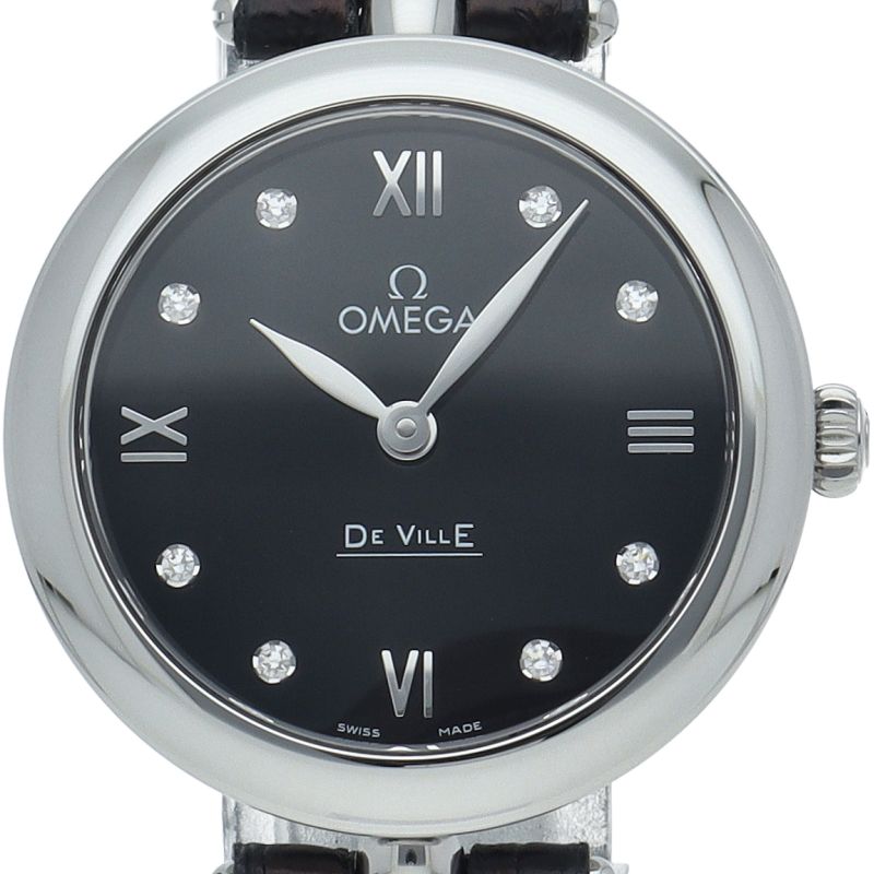 オメガ デヴィル プレステージ デュードロップ 8Pダイヤ 27.4mm 424.13.27.60.51.001 箱 保証書 SS