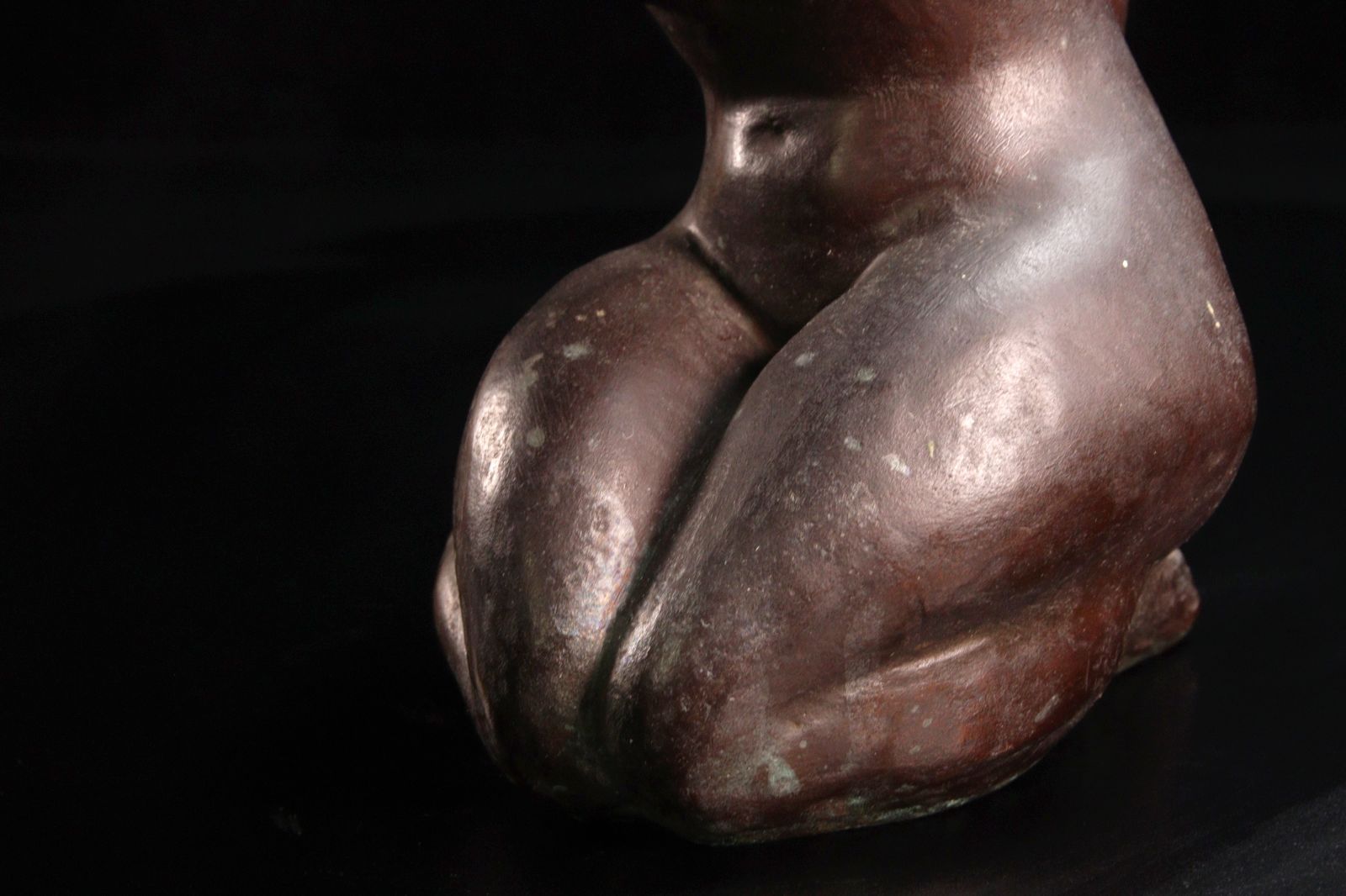 山崎猛作 ブロンズ製 「春貌」 裸婦像 25.5cm 1874g 共箱 唐物