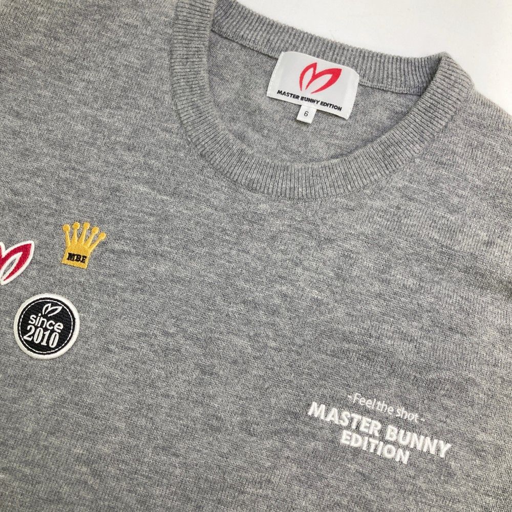 サイズ：6 MASTER BUNNY EDITION マスターバニーエディション  カシミヤ混 ニットセーター  グレー系 [240101434129] ゴルフウェア メンズ ストスト サイズ：6 MASTER BUNNY EDITION マスターバニーエディション