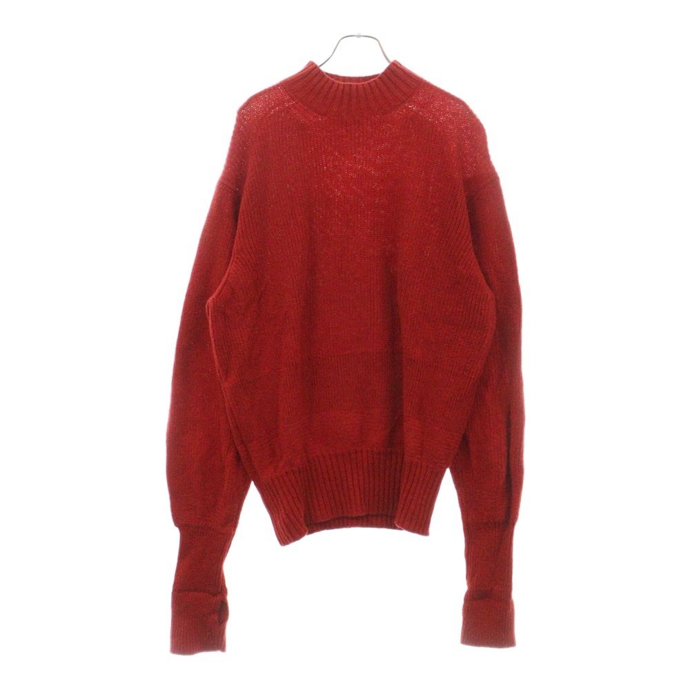 MAATEE&SONS マーティーアンドサンズ 23AW 強撚SHETLAND FINELAMB ARMY SWEATER モックネックウールニットセーター レッド MT3303-0124B MAATEE&SONS (マーティーアンドサンズ) 23AW 強撚SHETLAND FINELAMB
